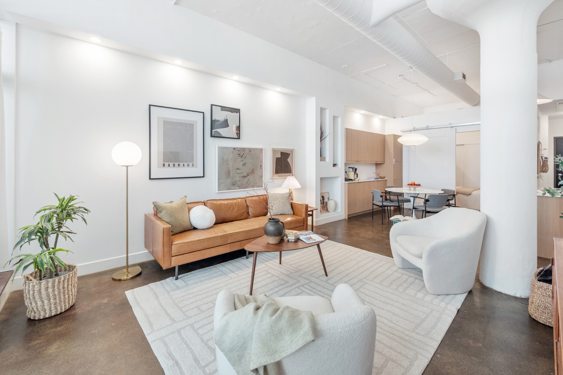 Open concept living and dining