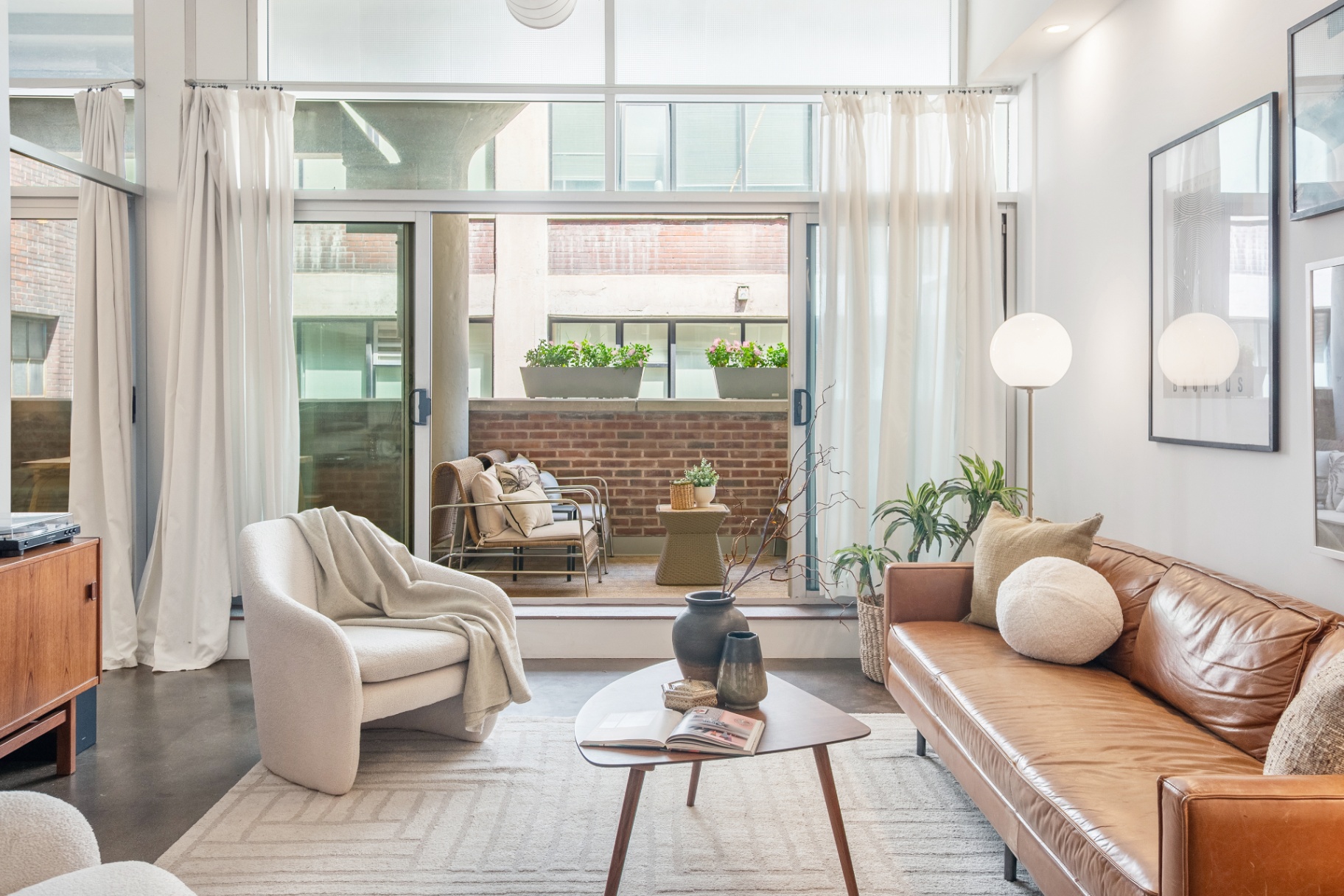 Living room with sliding doors to terrace