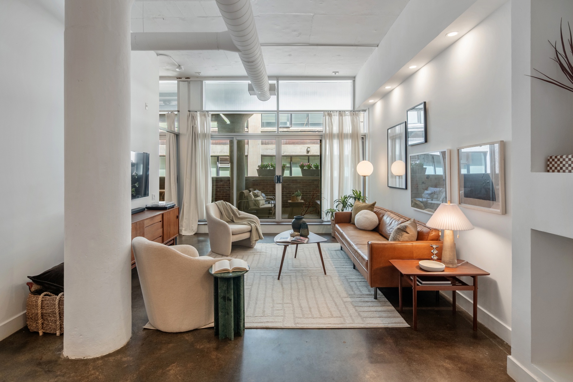 Living room with full loft proportions