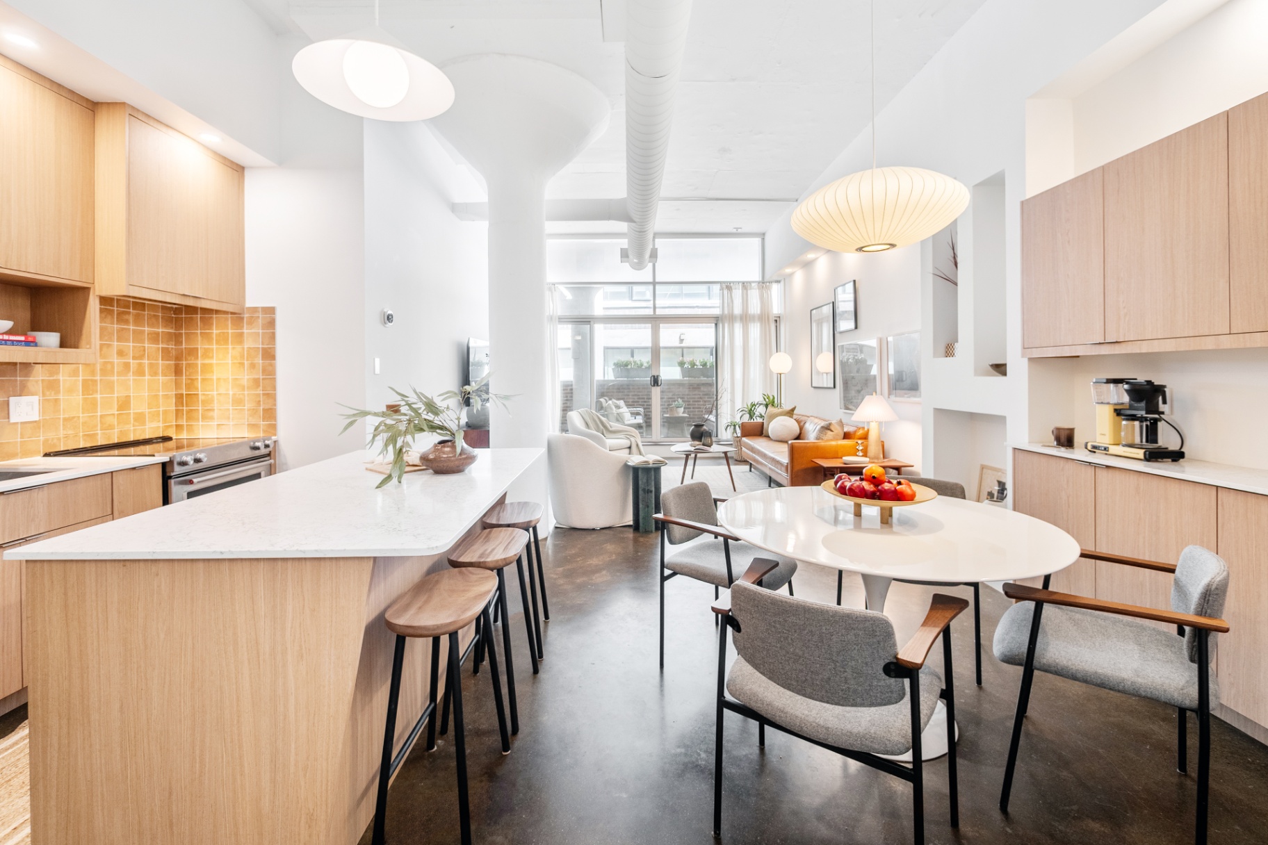 Open concept kitchen and dining