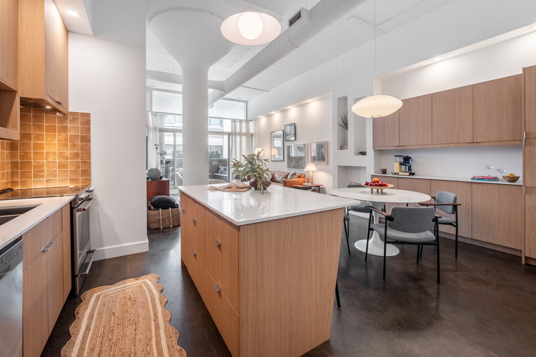 Kitchen and living area