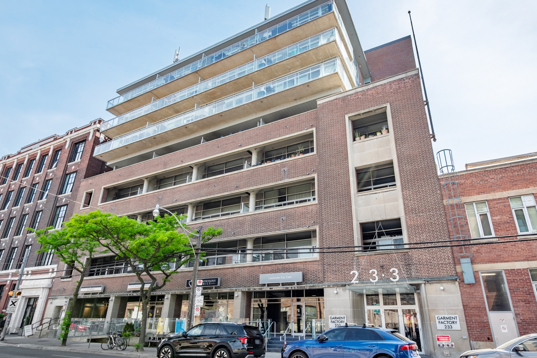 Full exterior view of the Garment Factory building