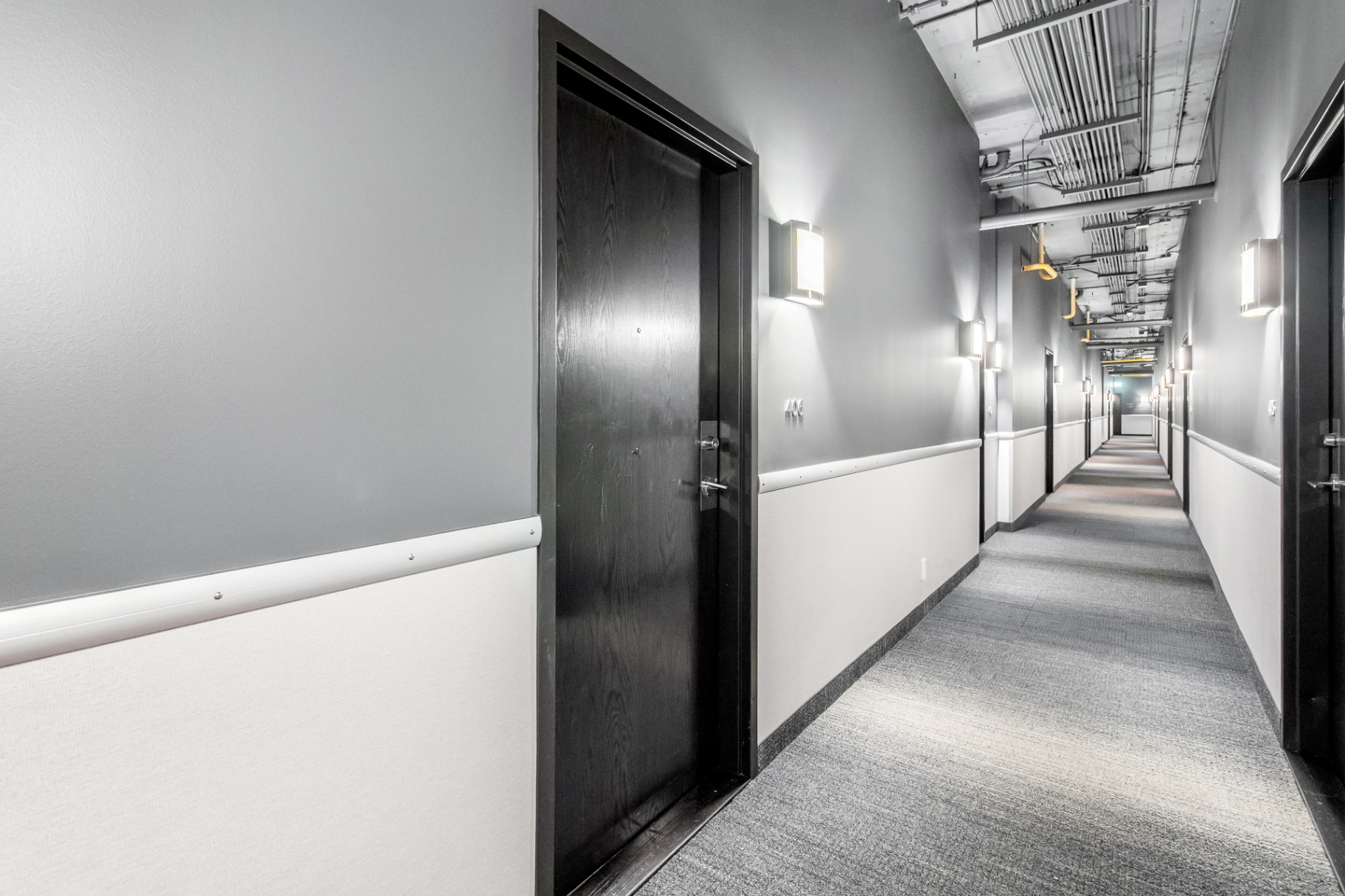 Building hallway with suite 406 entrance